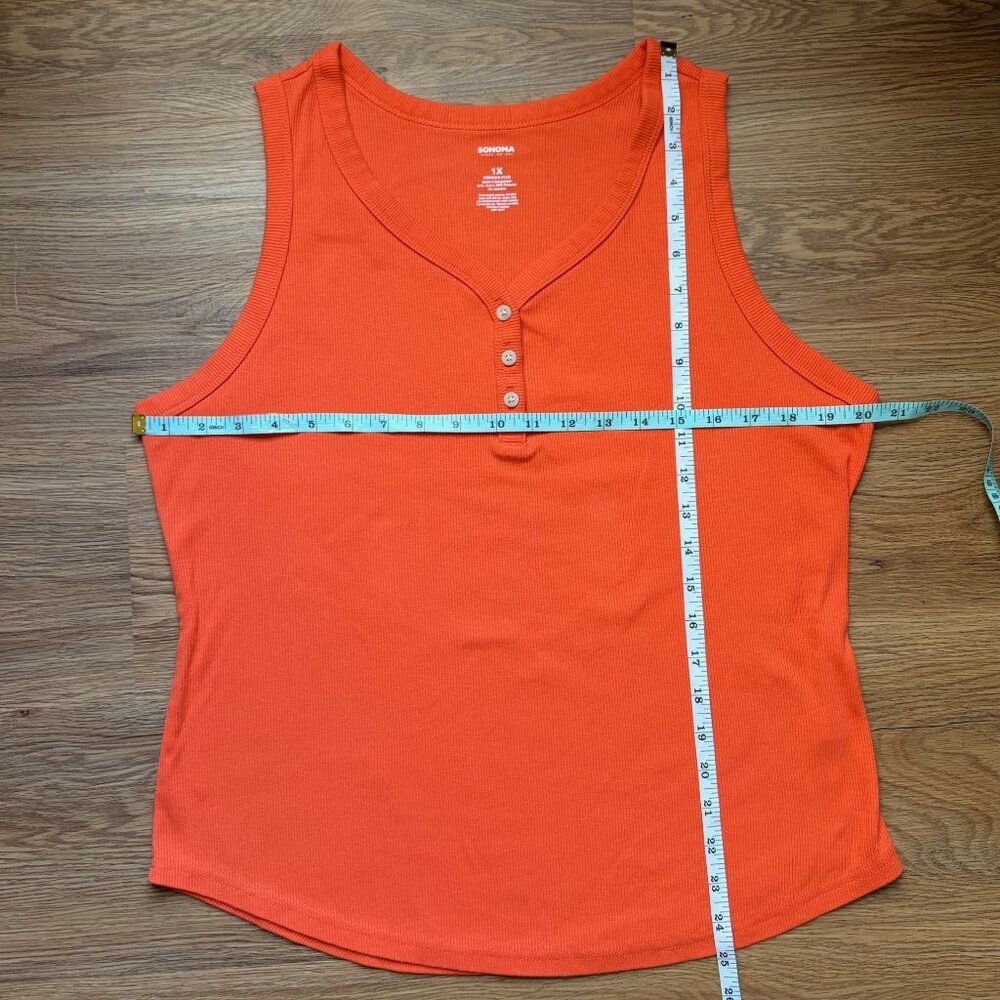 Sonoma Orange Ribbed Tank Size 1X - Picture 4 of 4